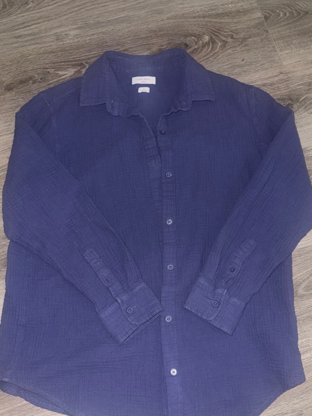 Aritzia Women’s Dark Plum Purple Textured Button-Down 100% Cotton Shirt /Coverup
